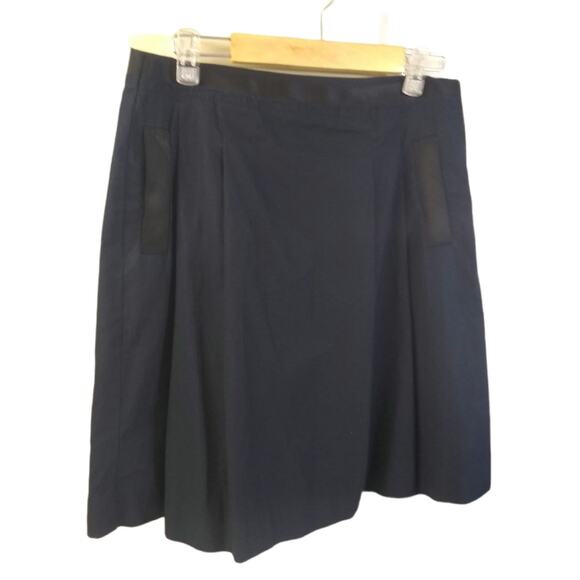 J Crew Navy Blue Cotton Taffeta Nicky Skirt Sz 8 - Picture 1 of 7